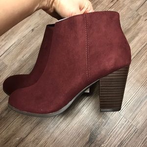 Old Navy Maroon Suede Ankle Boots